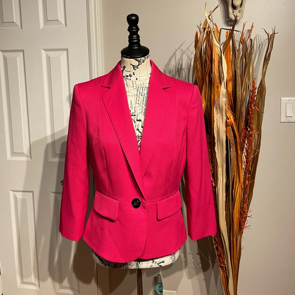 NWOT Evan Picone Vintage Tailored vibrant 1-Button Preppy Work blazer 8 colorful